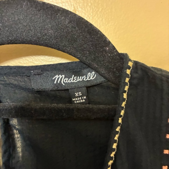 Madewell Sleeveless Boho Blouse Women’s XS Black Textured Top - Picture 7 of 8